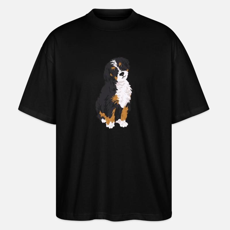 Bernedoodle Hund - Stanley/Stella Oversized Unisex Bio T-Shirt Blaster 2.0 - Schwarz