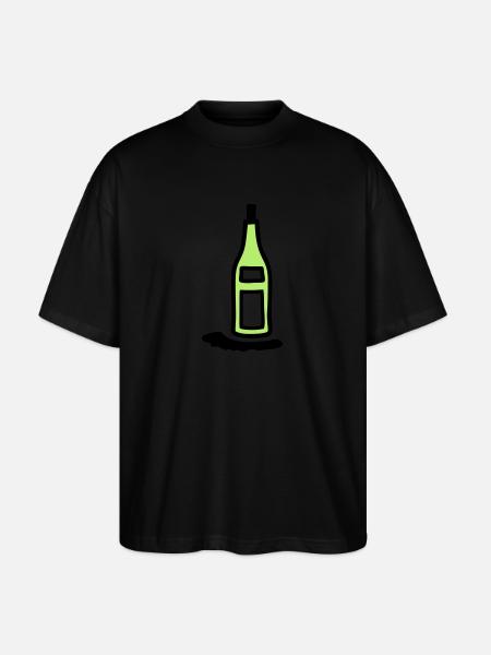 Flasche Weinflasche - V2 - Stanley/Stella Oversized Unisex Bio T-Shirt Blaster 2.0 - Schwarz
