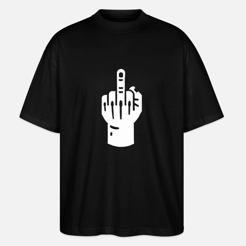 mittelfinger hand - Stanley/Stella Oversized Unisex Bio T-Shirt Blaster 2.0 - Schwarz