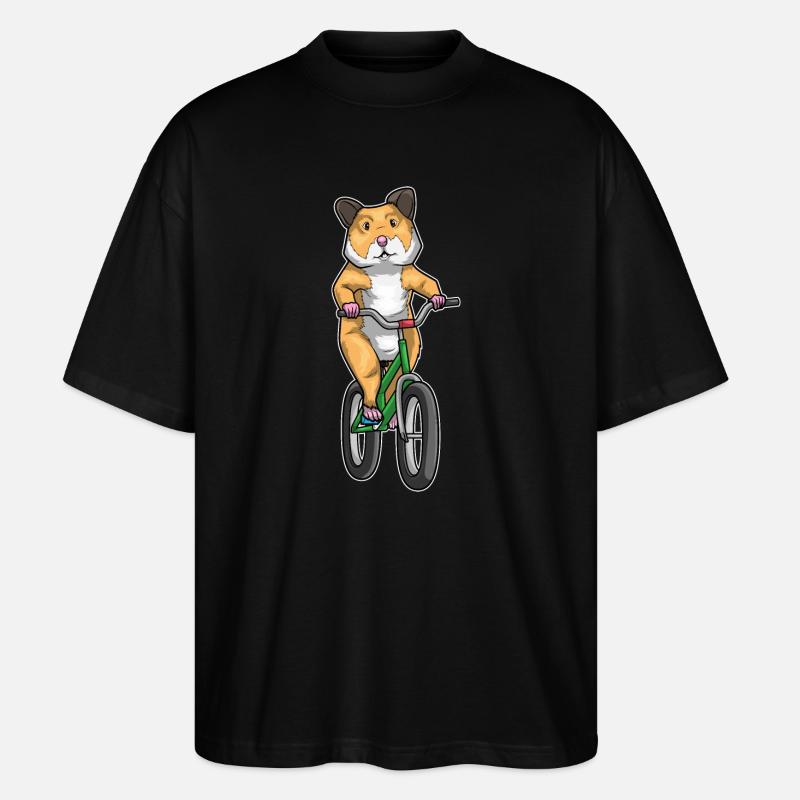Vélo hamster - T-shirt bio Blaster 2.0 coupe oversize Stanley/Stella Unisexe - noir