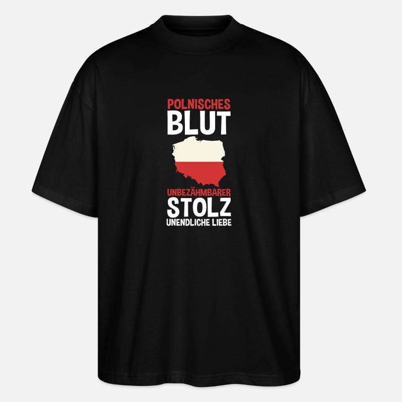Pole Polnisch Polen - Stanley/Stella Oversized Unisex Bio T-Shirt Blaster 2.0 - Schwarz