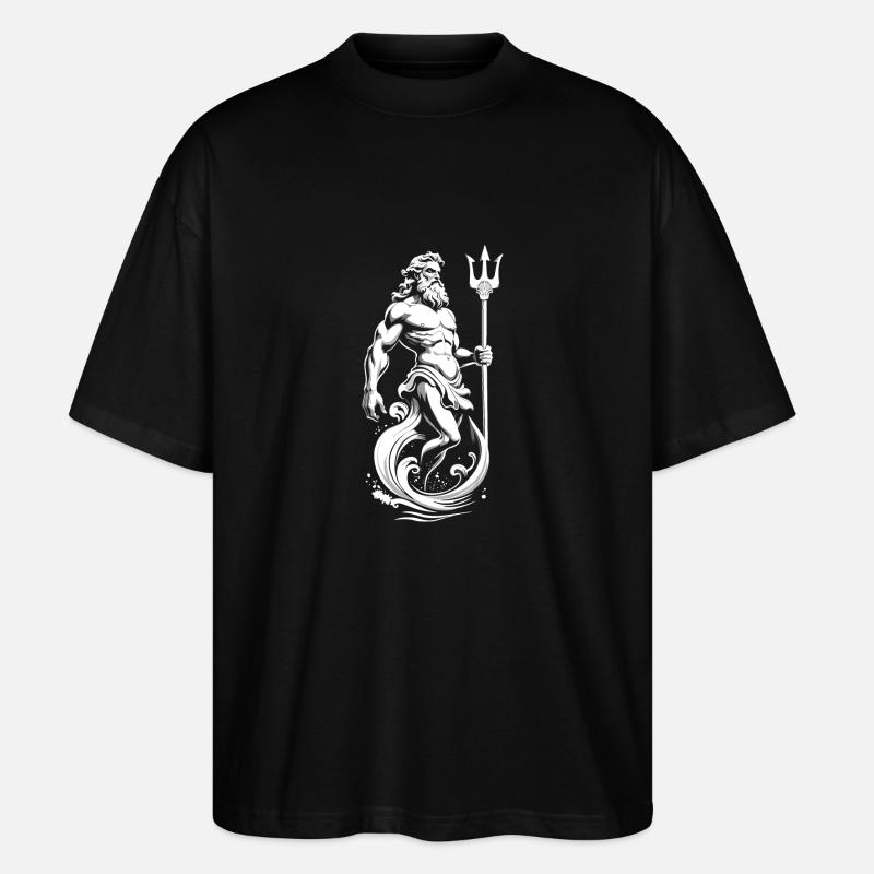 Poseidon, Gott des Meeres. - Stanley/Stella Oversized Unisex Bio T-Shirt Blaster 2.0 - Schwarz