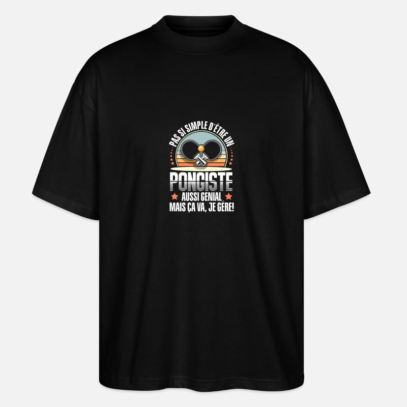 tennis de table - T-shirt bio Blaster 2.0 coupe oversize Stanley/Stella Unisexe - noir