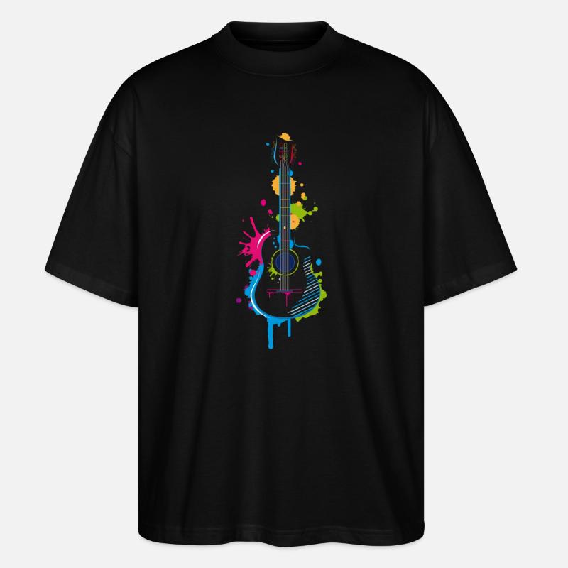 Graffiti Gitarre - Stanley/Stella Oversized Unisex Bio T-Shirt Blaster 2.0 - Schwarz