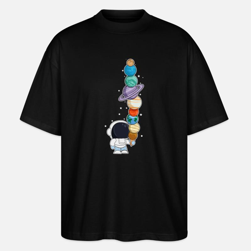 Astronaut mit Eis - Stanley/Stella Oversized Unisex Bio T-Shirt Blaster 2.0 - Schwarz