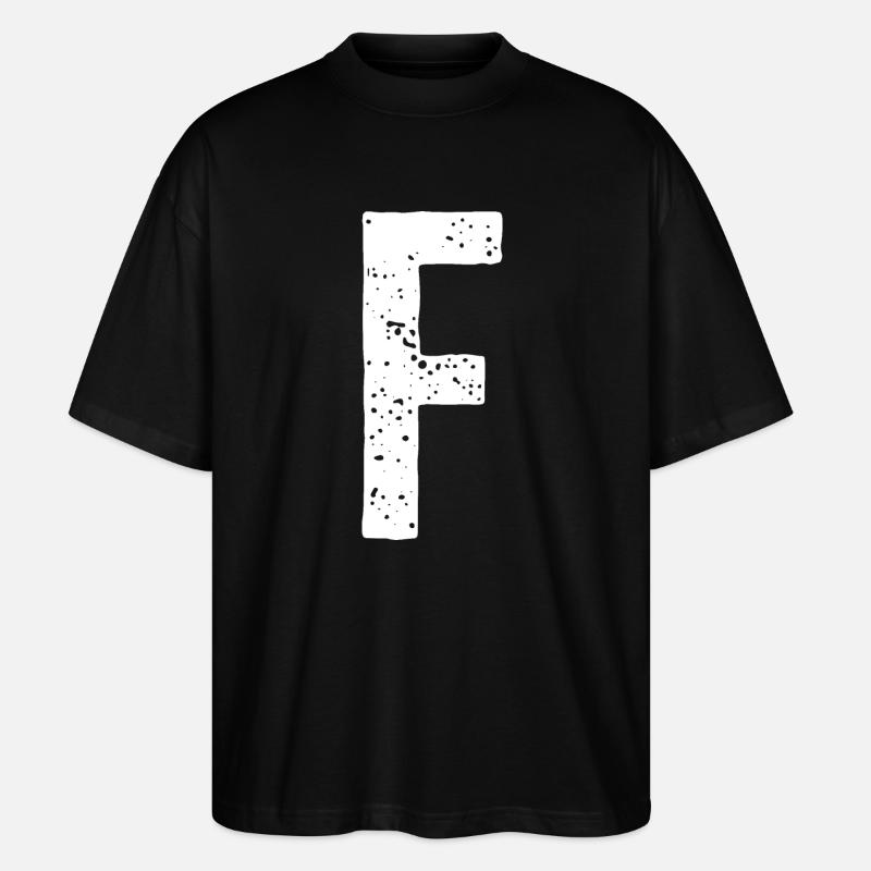 F-Buchstabe - Stanley/Stella Oversized Unisex Bio T-Shirt Blaster 2.0 - Schwarz