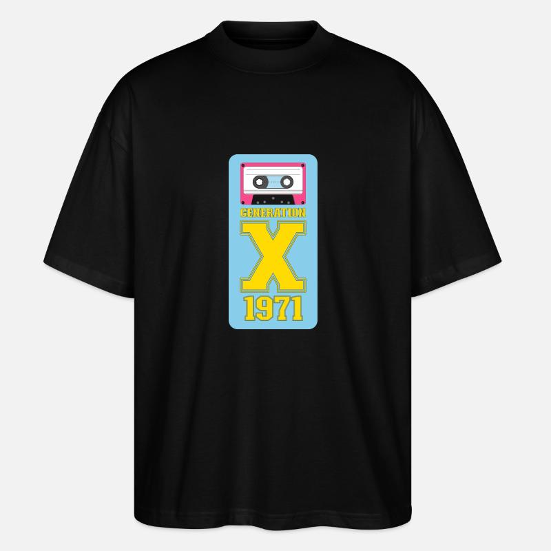1971 Génération X Hippie Chic - T-shirt bio Blaster 2.0 coupe oversize Stanley/Stella Unisexe - noir