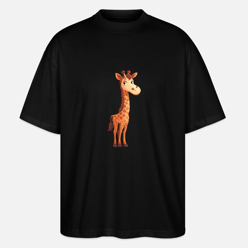 Lustige Giraffe - Stanley/Stella Oversized Unisex Bio T-Shirt Blaster 2.0 - Schwarz
