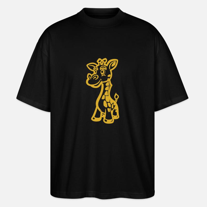 giraffe tier - Stanley/Stella Oversized Unisex Bio T-Shirt Blaster 2.0 - Schwarz