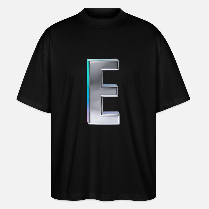 Chrome ,, E " Metallic - Stanley/Stella Oversized Unisex Bio T-Shirt Blaster 2.0 - Schwarz