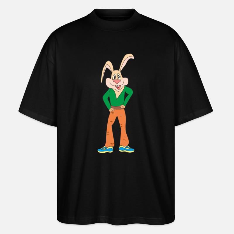 Kaninchen - Stanley/Stella Oversized Unisex Bio T-Shirt Blaster 2.0 - Schwarz