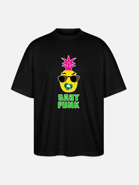 Bébé Punk Ananas cool - T-shirt bio Blaster 2.0 coupe oversize Stanley/Stella Unisexe - noir