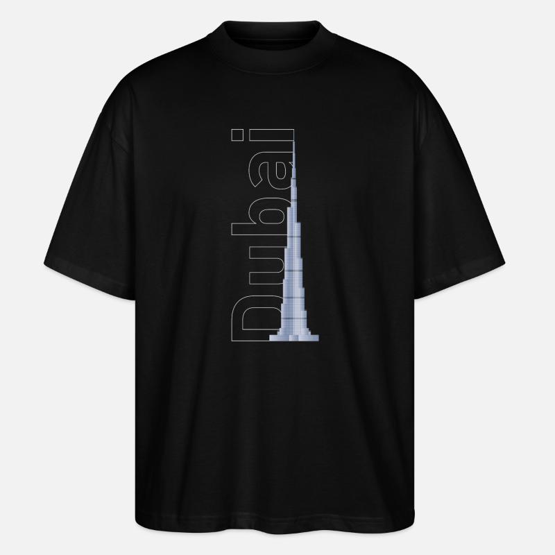 Dubai Skyline – Burj Khalifa - Stanley/Stella Oversized Unisex Bio T-Shirt Blaster 2.0 - Schwarz