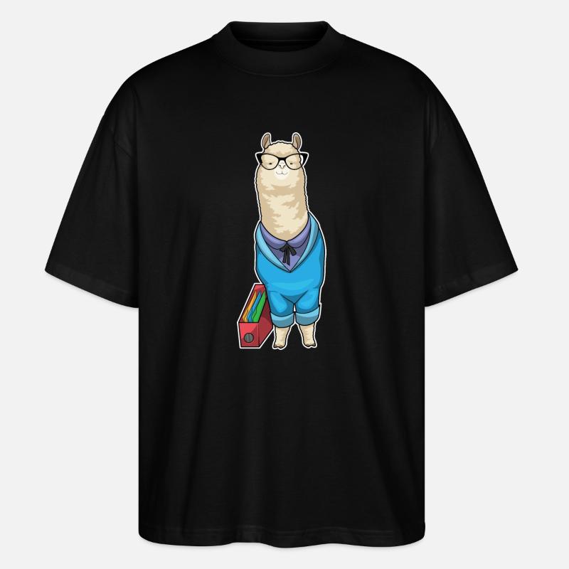 Alpaca Secretary Folder Office - Stanley/Stella Oversized Unisex Organic T-shirt Blaster 2.0 - black