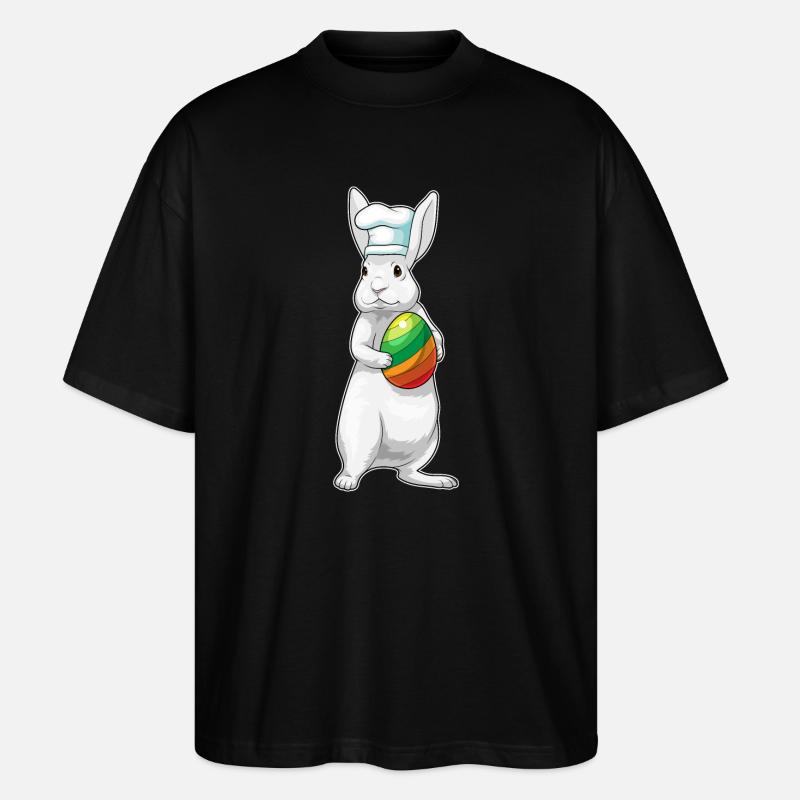 Bunny Easter Cooking - Stanley/Stella Oversized Unisex Organic T-shirt Blaster 2.0 - black