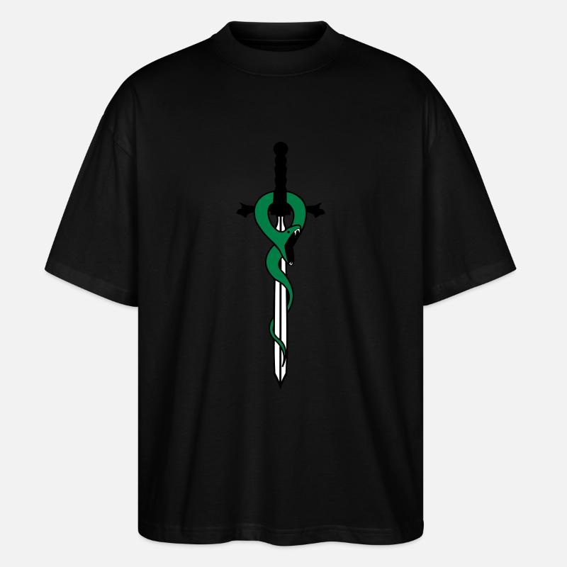 snake_with_sword - Stanley/Stella Oversized Unisex Bio T-Shirt Blaster 2.0 - Schwarz