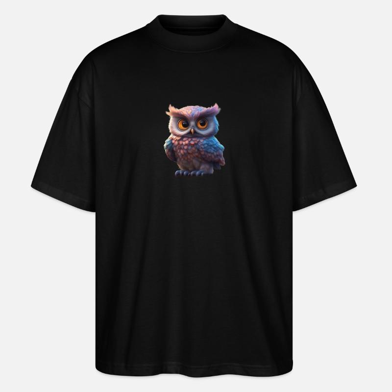 Neon-Nachteule - Stanley/Stella Oversized Unisex Bio T-Shirt Blaster 2.0 - Schwarz
