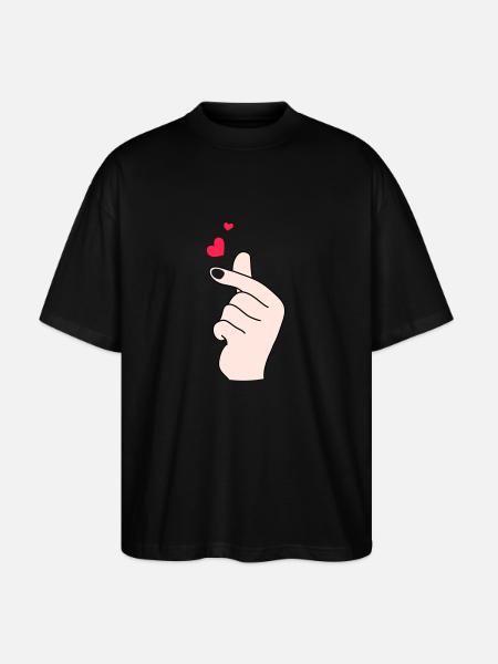 Fingerherzen 2 - Stanley/Stella Oversized Unisex Bio T-Shirt Blaster 2.0 - Schwarz