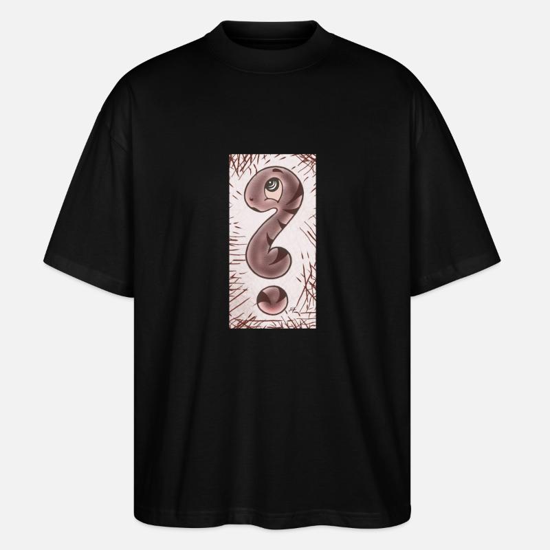 Fragezeichen Schlange braun schmal - Stanley/Stella Oversized Unisex Bio T-Shirt Blaster 2.0 - Schwarz