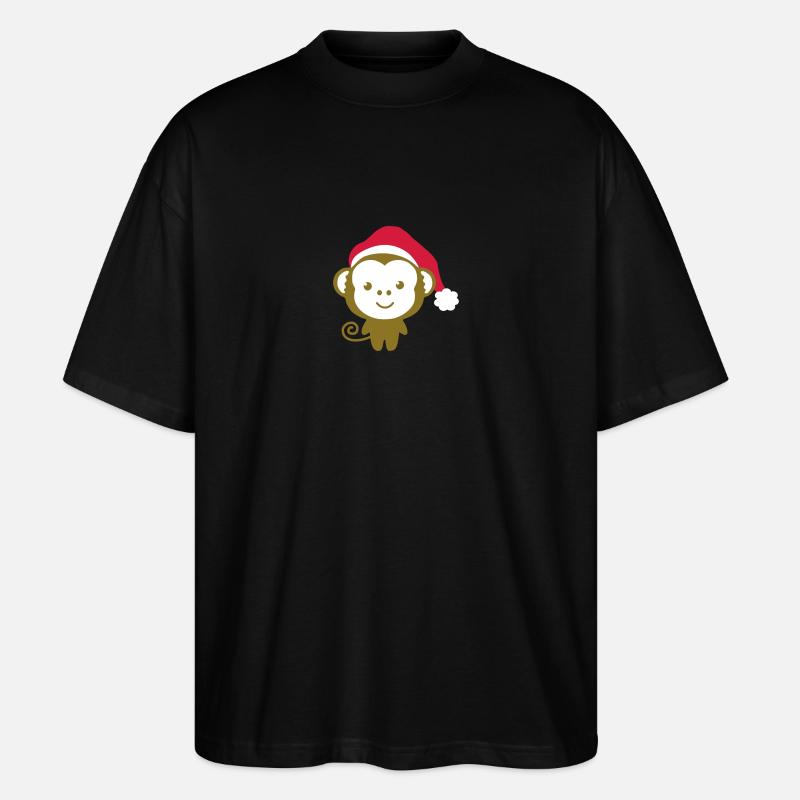 Christmas monkey - Stanley/Stella Oversized Unisex Bio T-Shirt Blaster 2.0 - Schwarz