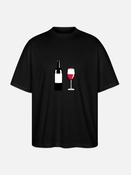 Wine Bottle - Stanley/Stella Oversized Unisex Organic T-shirt Blaster 2.0 - black