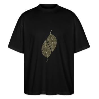 Feuilles décoratives - T-shirt bio Blaster 2.0 coupe oversize Stanley/Stella Unisexe - noir - Devant - Alina (178cm) & Michal (187cm)