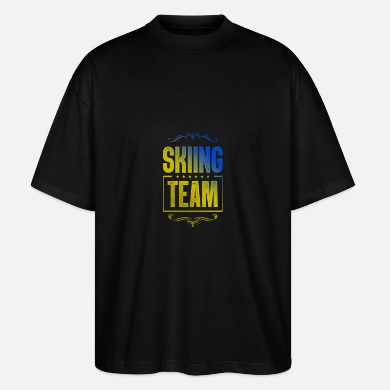 Skiing Crew - Stanley/Stella Oversized Unisex Organic T-shirt Blaster 2.0 - black