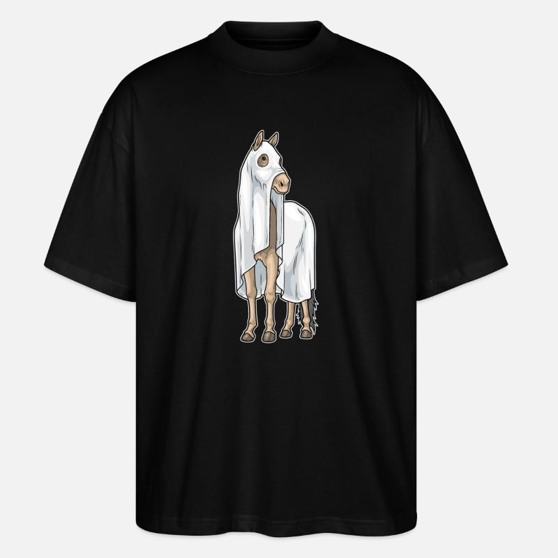 Pferd Halloween Geist - Stanley/Stella Oversized Unisex Bio T-Shirt Blaster 2.0 - Schwarz