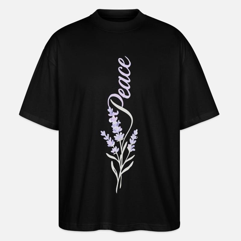 Peace Lavendel Blume - Stanley/Stella Oversized Unisex Bio T-Shirt Blaster 2.0 - Schwarz