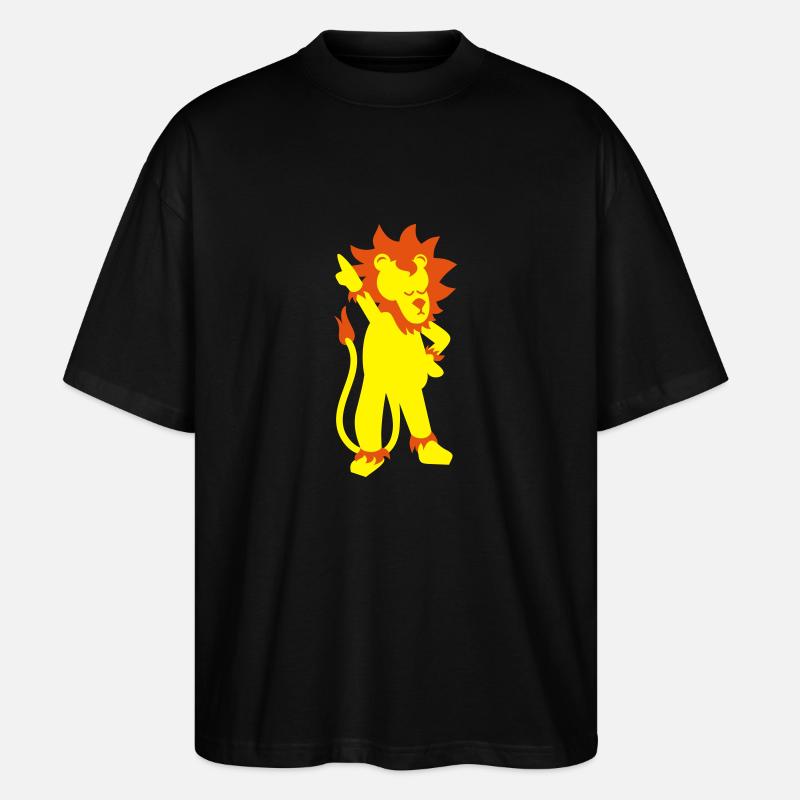 Löwe in Disco-Pose - Stanley/Stella Oversized Unisex Bio T-Shirt Blaster 2.0 - Schwarz