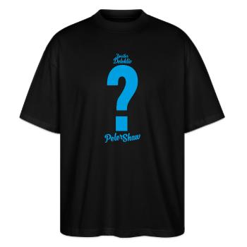 Die Drei ??? Peter Shaw Kostüm - Stanley/Stella Oversized Unisex Bio T-Shirt Blaster 2.0 - Schwarz - Vorne - Alina (178cm) & Michal (187cm)