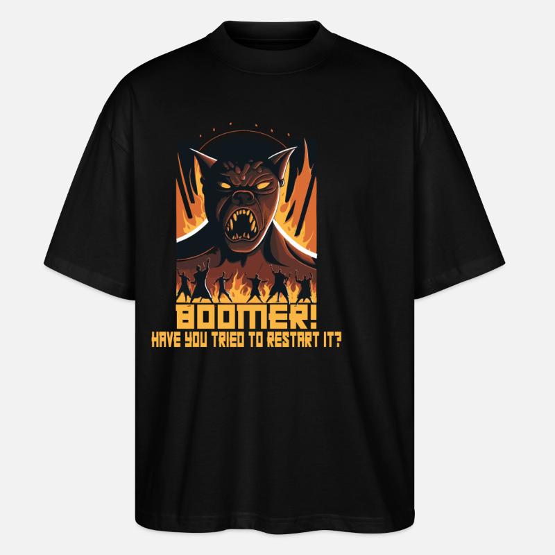 Boomer Service client Hotline Hell - T-shirt bio Blaster 2.0 coupe oversize Stanley/Stella Unisexe - noir