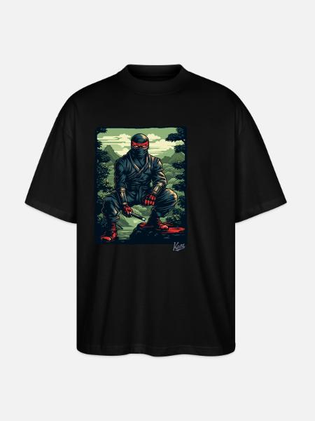 Black Nature Ninja - Stanley/Stella Oversized Unisex Organic T-shirt Blaster 2.0 - black