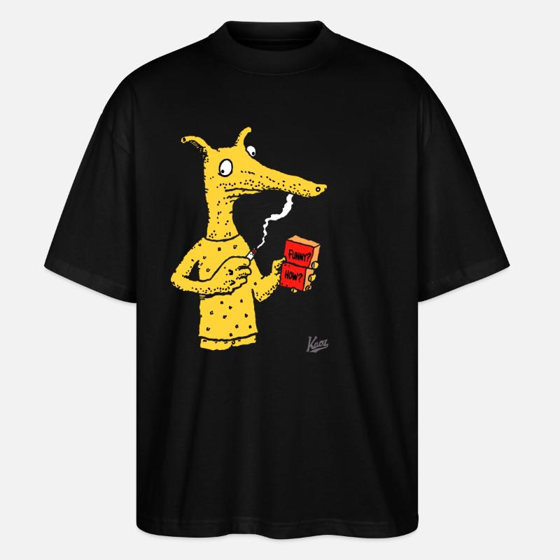 Créature fourmilier avec une brique - T-shirt bio Blaster 2.0 coupe oversize Stanley/Stella Unisexe - noir