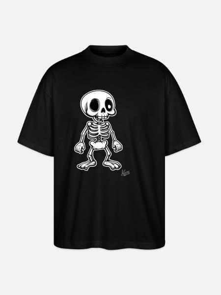Funny cartoon retro skeleton - Stanley/Stella Oversized Unisex Organic T-shirt Blaster 2.0 - black