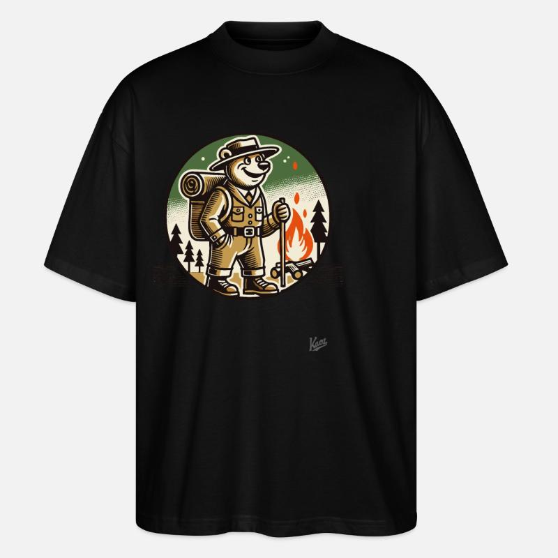 Randonneur et Camping Bear - T-shirt bio Blaster 2.0 coupe oversize Stanley/Stella Unisexe - noir