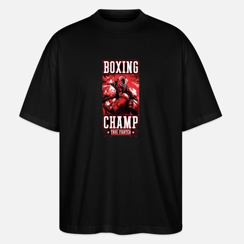 Ritter Boxer Kämpfer Boxing Champ - Stanley/Stella Oversized Unisex Bio T-Shirt Blaster 2.0 - Schwarz