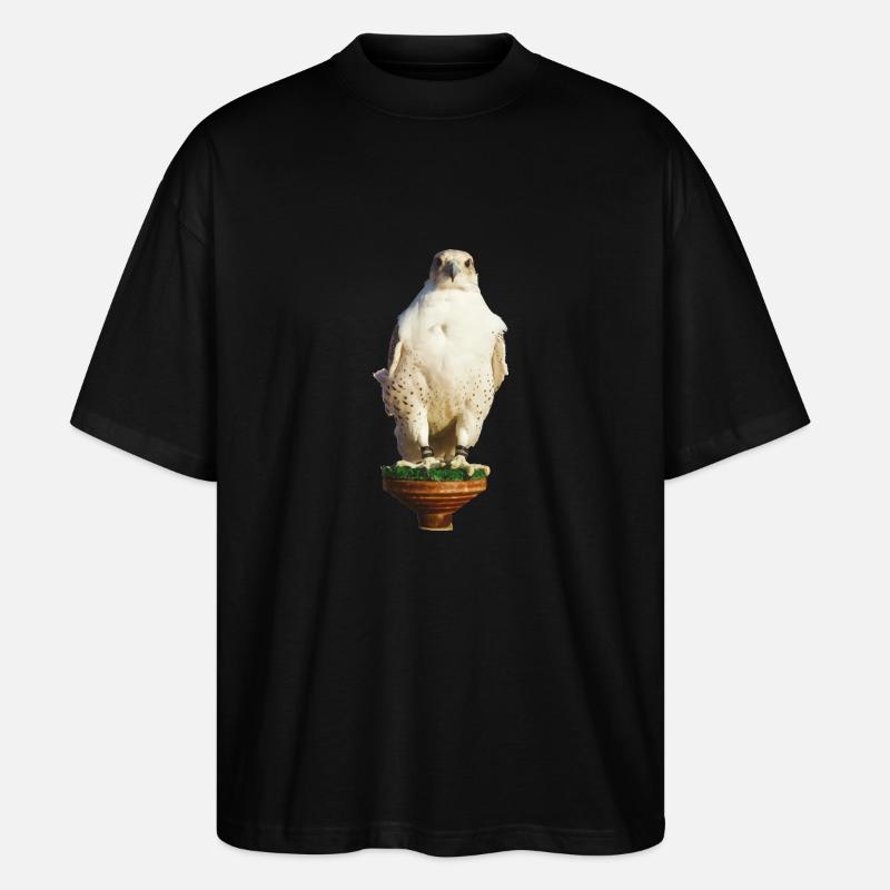 Schöner weißer Gyrfalco - Stanley/Stella Oversized Unisex Bio T-Shirt Blaster 2.0 - Schwarz