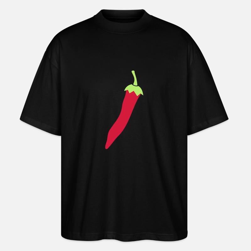 Chilischote Chili - Stanley/Stella Oversized Unisex Bio T-Shirt Blaster 2.0 - Schwarz