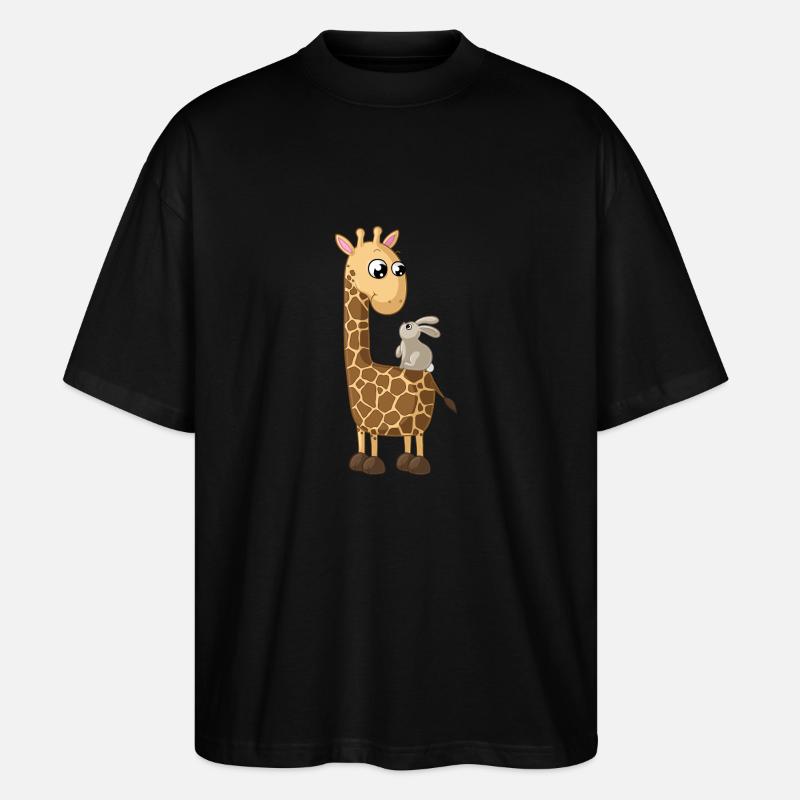 Glückliche Comic Giraffe - Stanley/Stella Oversized Unisex Bio T-Shirt Blaster 2.0 - Schwarz