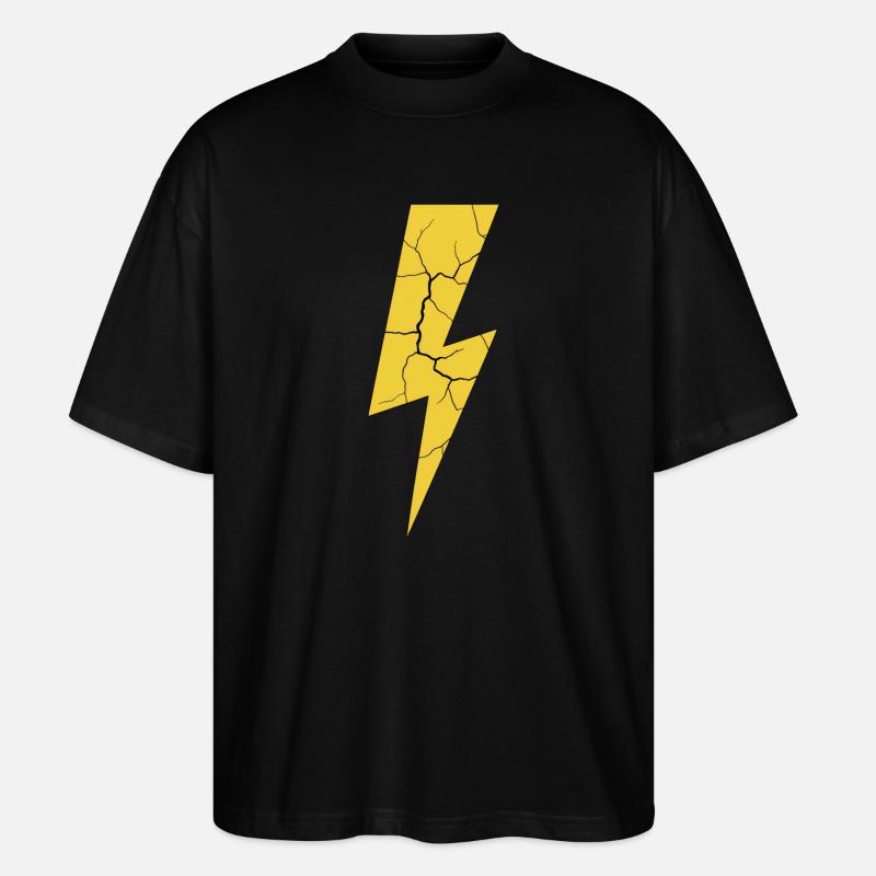 Blitz Blitzschlag Gewitter Strom Sturm - Stanley/Stella Oversized Unisex Bio T-Shirt Blaster 2.0 - Schwarz