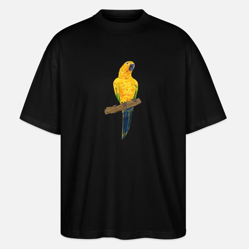 Perruche, Perroquet, Perruche, Oiseau - T-shirt bio Blaster 2.0 coupe oversize Stanley/Stella Unisexe - noir