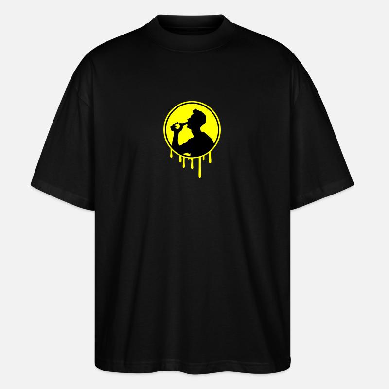 Flasche Bier Trinken - Stanley/Stella Oversized Unisex Bio T-Shirt Blaster 2.0 - Schwarz