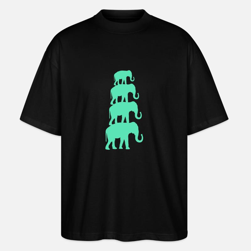 elefanten 01 - Stanley/Stella Oversized Unisex Bio T-Shirt Blaster 2.0 - Schwarz