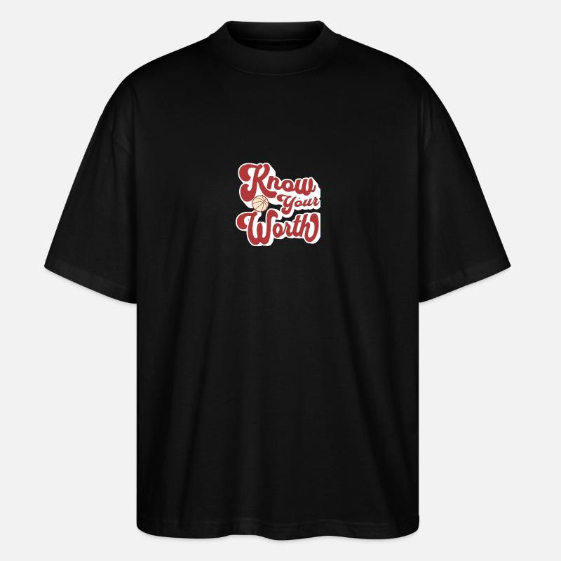 Know Your Worth - Stanley/Stella Oversized Unisex Bio T-Shirt Blaster 2.0 - Schwarz