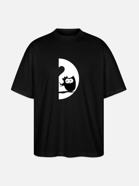 Owls left - Valentine's Day - Stanley/Stella Oversized Unisex Organic T-shirt Blaster 2.0 - black