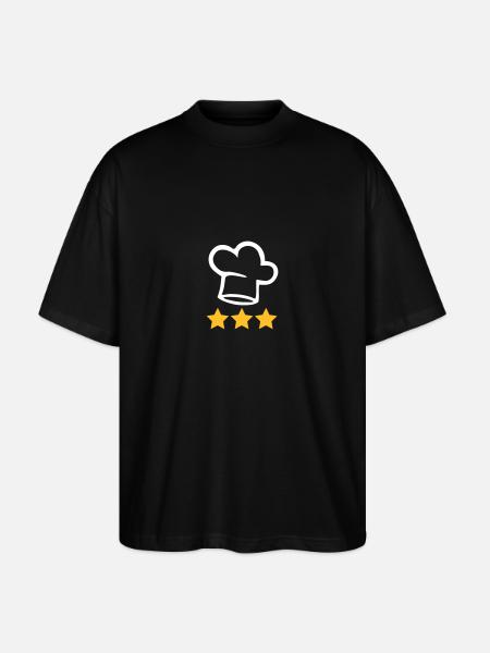 Chef's hat cook 3 stars - Stanley/Stella Oversized Unisex Organic T-shirt Blaster 2.0 - black