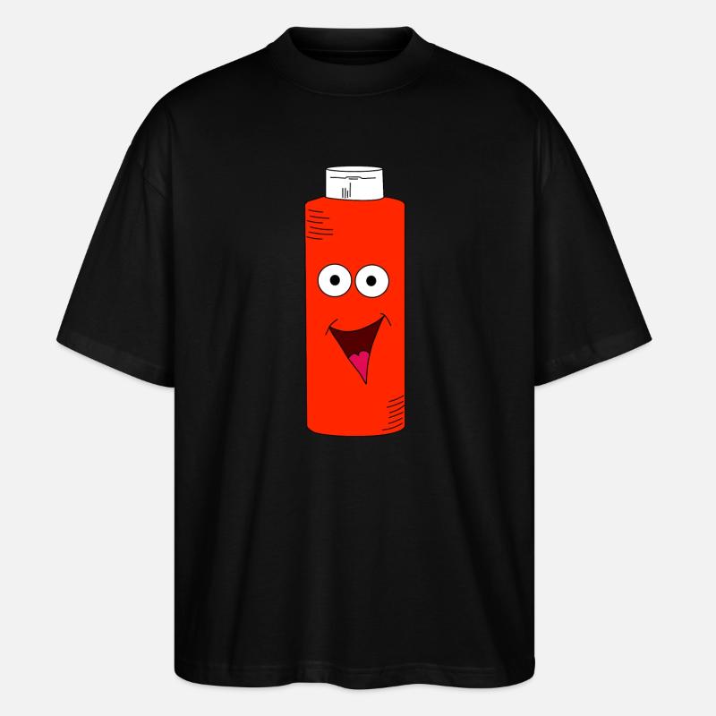 Bouteille de ketchup avec visage - T-shirt bio Blaster 2.0 coupe oversize Stanley/Stella Unisexe - noir