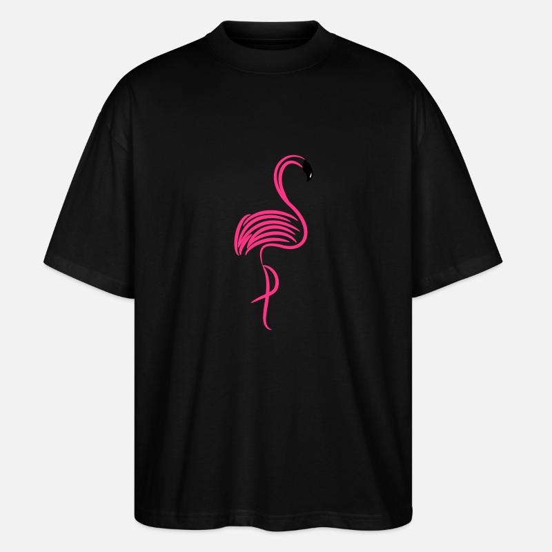Flamingo Geschenk - Stanley/Stella Oversized Unisex Bio T-Shirt Blaster 2.0 - Schwarz