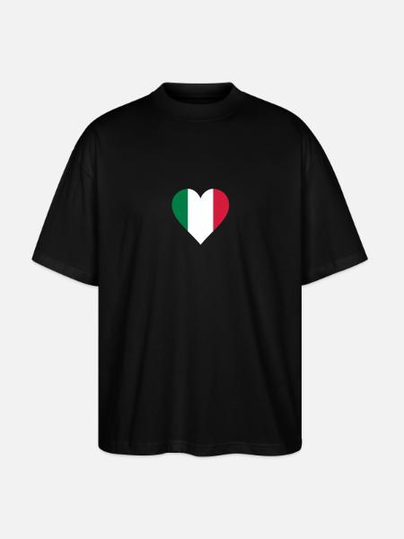 italien herz - Stanley/Stella Oversized Unisex Organic T-shirt Blaster 2.0 - black